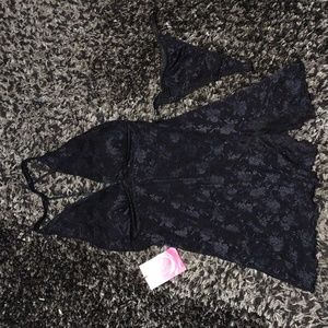 Sexy cinema exoile seductive wear gown and thong set